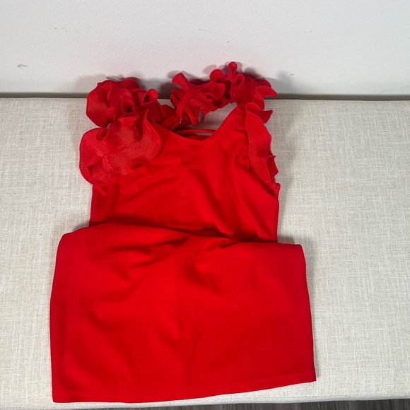 Red Ruffle Dress - Picture 2 of 4